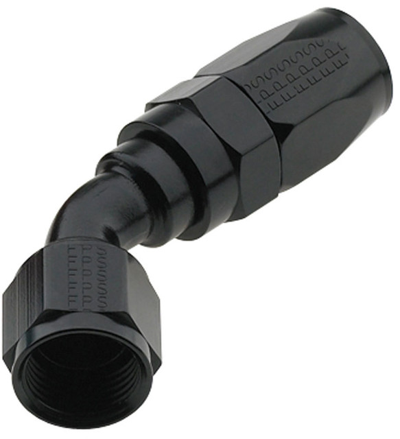 Fragola Hose Fitting #16 45 Deg Pro-Flow Black FRG224516-BL